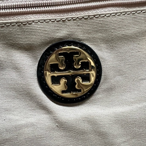 Tory Burch Mini Ella Tote Bag in Black Nylon and Black Patent Leather Trim - Picture 10 of 14